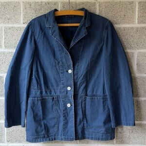 Margaret Howell Women’s Navy Blue Button Front light Workwear Jacket